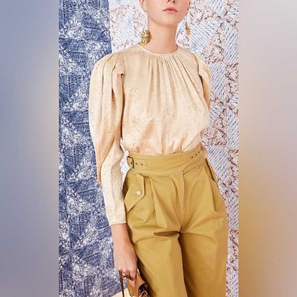 Ulla Johnson Gilded Ballon Sleeve Ivy Blouse in Sand - Picture 8 of 16